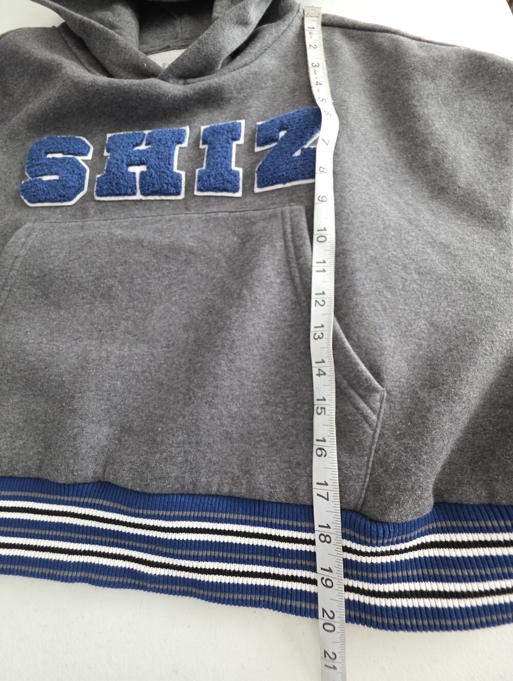 Wicked Universal Studios SHIZ Hoodie Womens XS Gray Chenille Cropped Sweatshirt - Picture 8 of 9